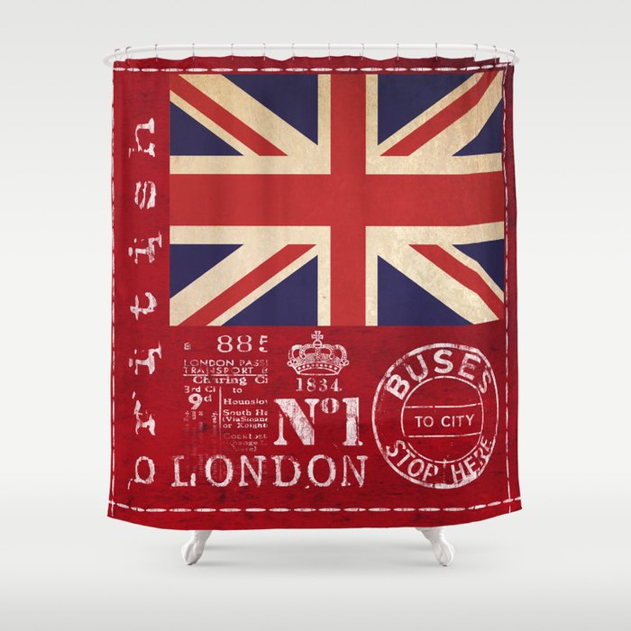 Union Jack Great Britain Flag Shower Curtain