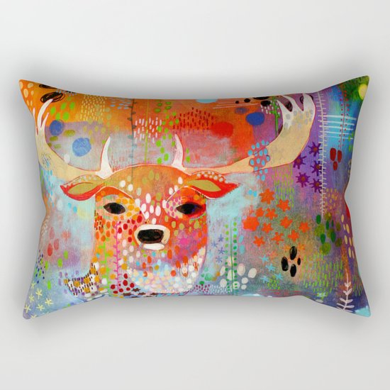 The Deer in the Thicket Rectangular Pillow