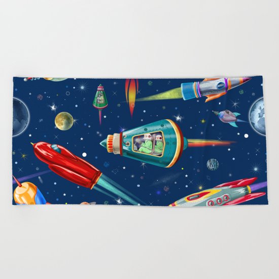 rockets in traffic Beach Towel
