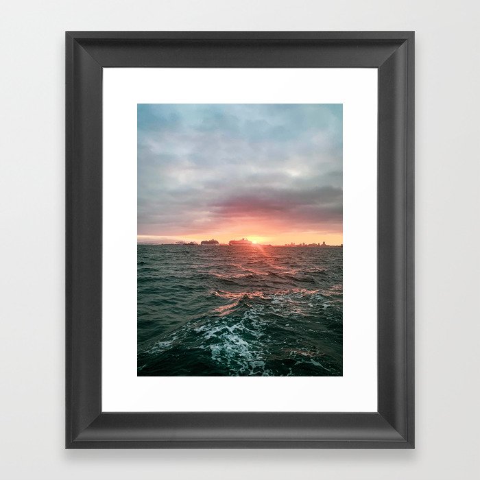 Sunset at Sea - Landscape Photography Framed Art Print