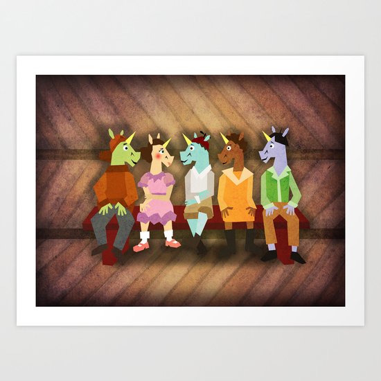 The Little Rascal Unicorns Art Print