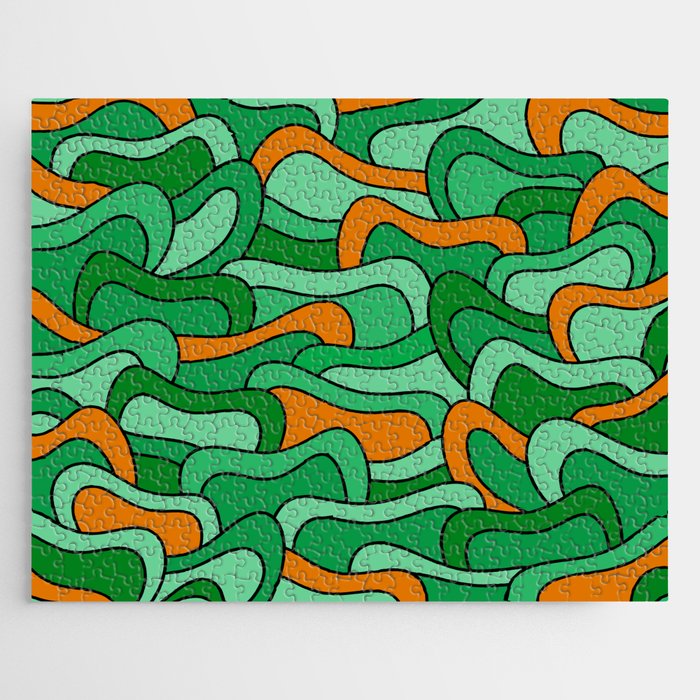 Abstract pattern - green and orange. Jigsaw Puzzle