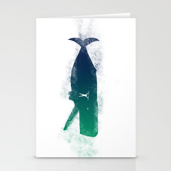 A Whale and a Man Stationery Cards