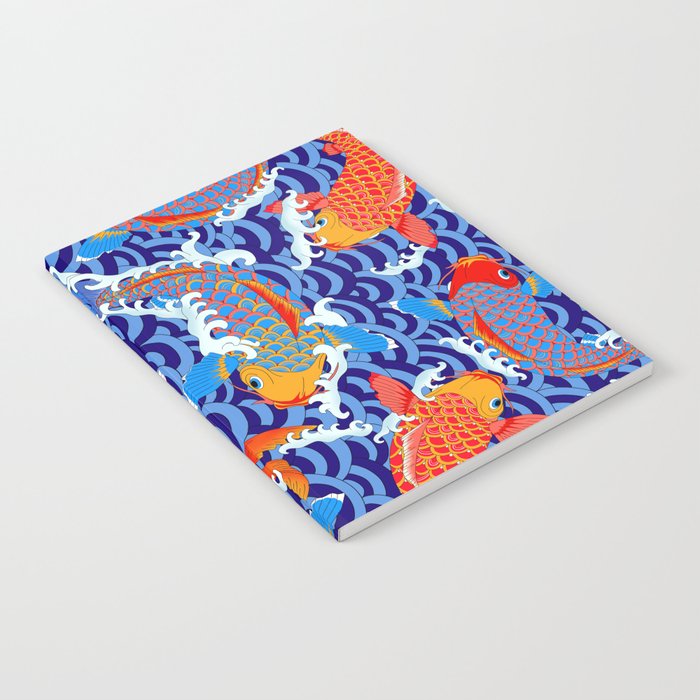 Koi fish / japanese tattoo style pattern Notebook