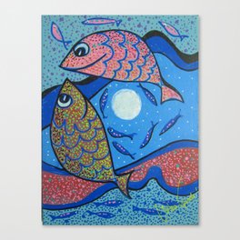 Fishy Romance Canvas Print