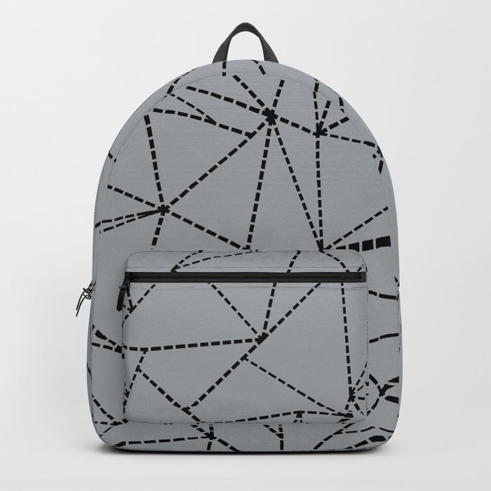 Ab Dotted Lines B on Grey Backpack
