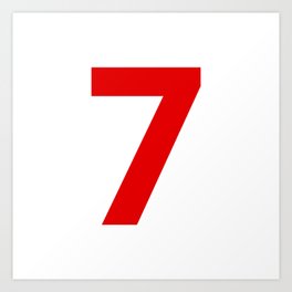 Number 7 (Red & White) Art Print