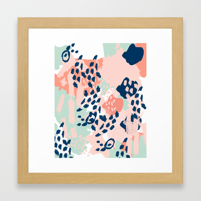 Kylie Abstract Mint Pastels Painting Boho Trendy Simple