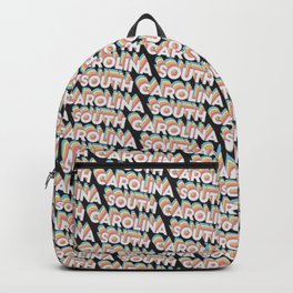 South Carolina, USA Trendy Rainbow Text Pattern (Black) Backpack