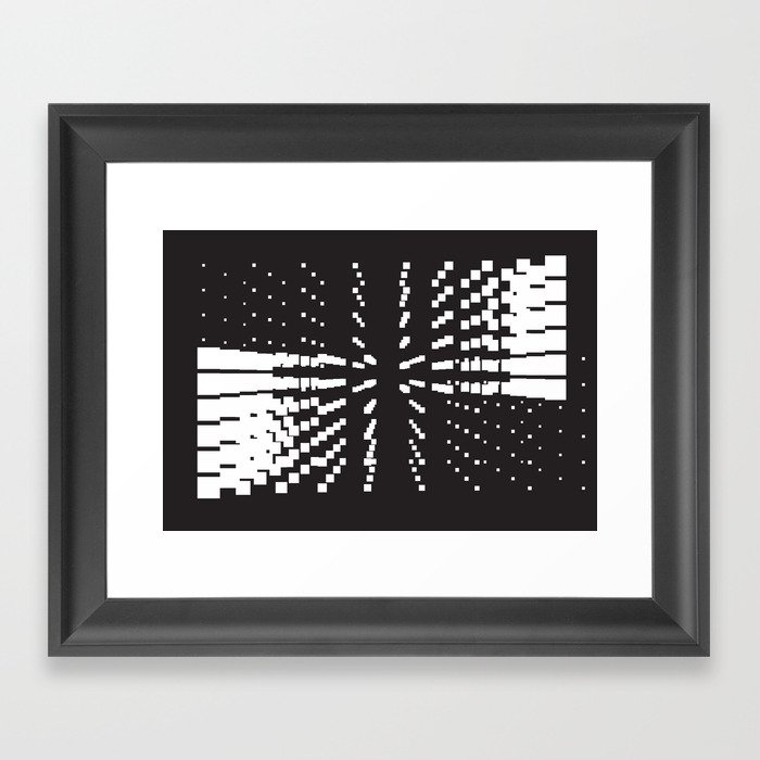 Black and white Geometric abstract galaxy Framed Art Print