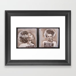 Bride of Frankenstein Gets Busted! Framed Art Print