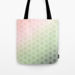 Japanese Asanoha Pattern in Peach Green Gradient Tote Bag
