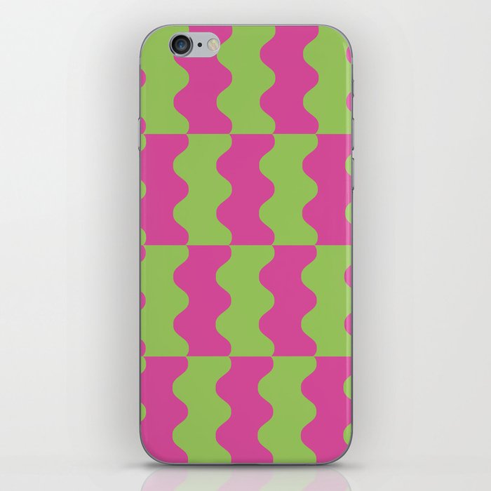 Electric Zig Zag Pattern 822 Hot Pink and Chartreuse Green iPhone Skin