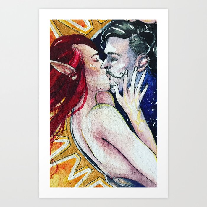 Tarot Card The Lovers Art Print By Milchtee Society6