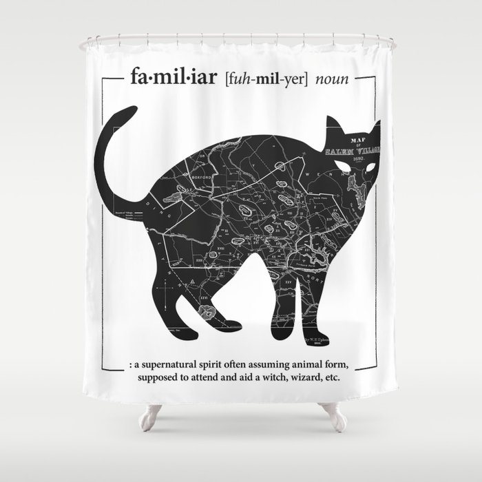A Familiar Black Cat Shower Curtain