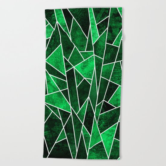 Shattered Emerald Beach Towel
