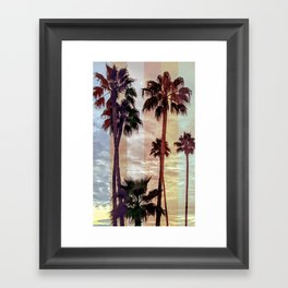Striped palm trees Framed Art Print