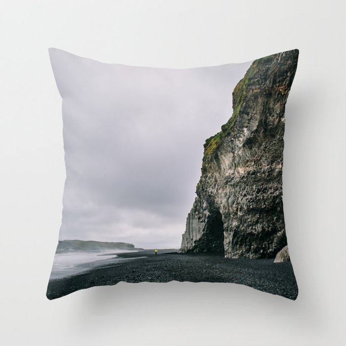 Reynisfjara Beach Cave Throw Pillow