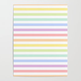 Pastel Rainbow Stripes Poster
