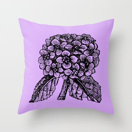 Lavender Hydrangea Throw Pillow