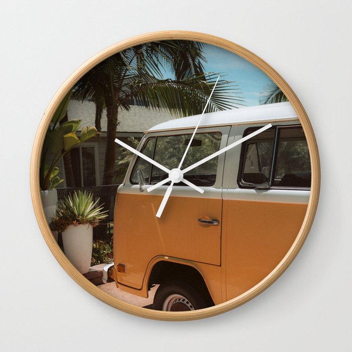 yellow bus Wall Clock