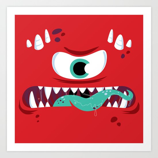 Baddest Red Monster! Art Print