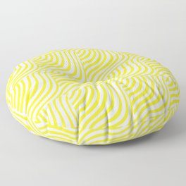 Modern Yellow Stripes Shells Floor Pillow