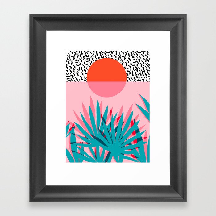 Whoa - palm sunrise southwest california palm beach sun city los angeles retro palm springs resort  Framed Art Print