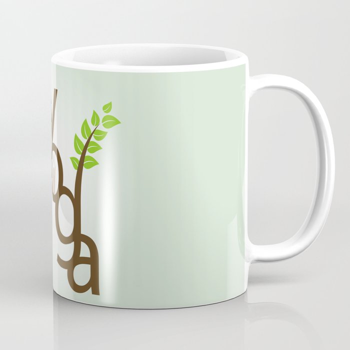 YOGA meditation and sun salutation stylized typography Coffee Mug