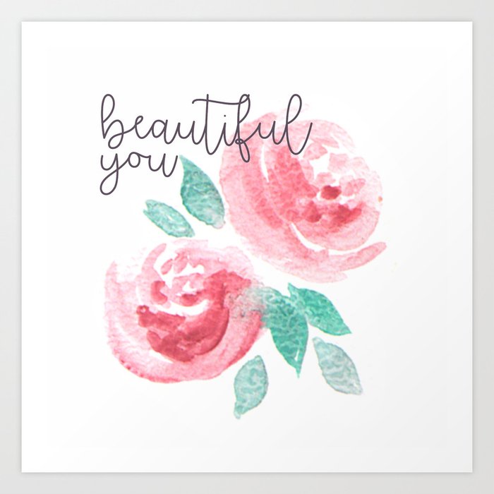 Beautiful you pink roses painting Art Print