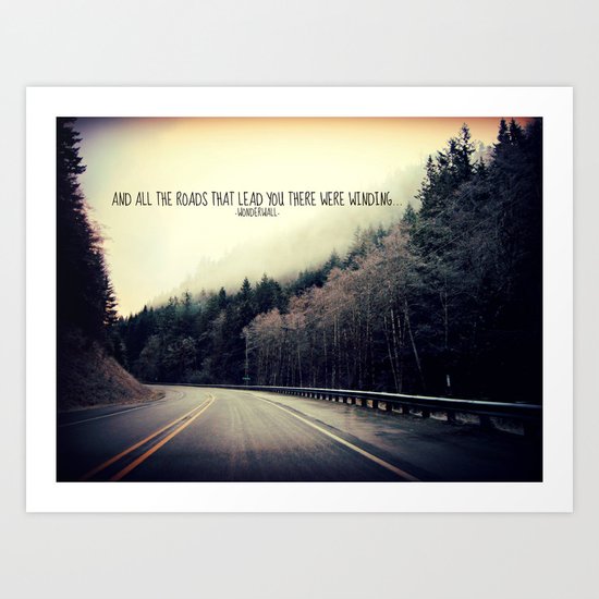 WINDING ROADS ON HWY 101 Art Print