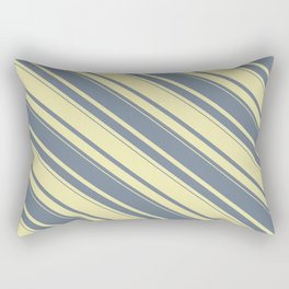 [ Thumbnail: Slate Gray & Pale Goldenrod Colored Stripes Pattern Rectangular Pillow ]