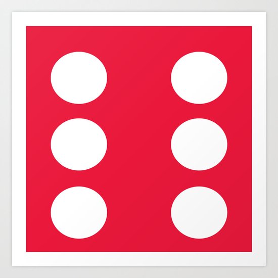 Red Dice 6 Art Print
