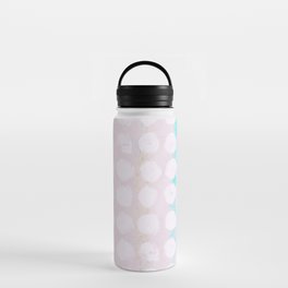 pink and blue paint dots daubs Water Bottle