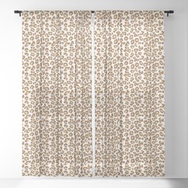Snow Leopard Print, Beige, Tan, and Cream Sheer Curtain