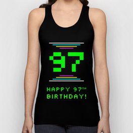 [ Thumbnail: 97th Birthday - Nerdy Geeky Pixelated 8-Bit Computing Graphics Inspired Look Tank Top ]