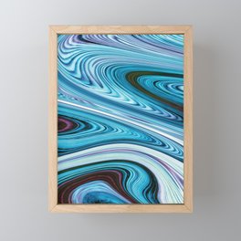 Flowing Blue Layers Framed Mini Art Print