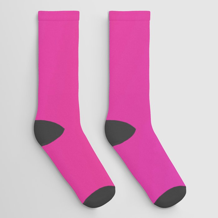 Modern Abstract Neon Pink Violet Gradient Socks