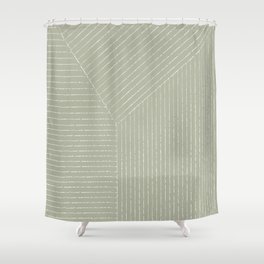Lines (Linen Sage) Shower Curtain