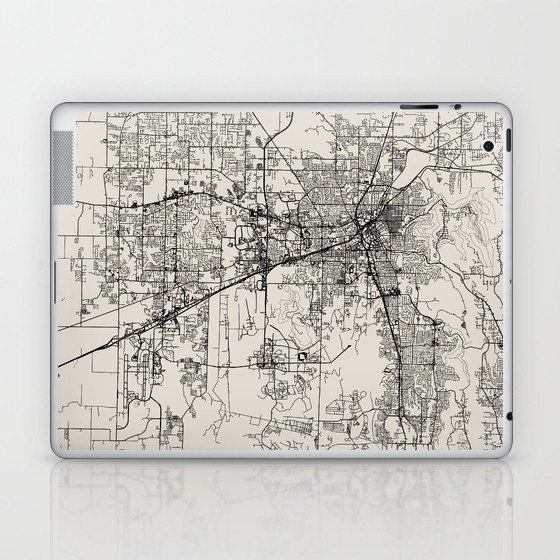 USA, Huntsville - Black and White Map -  Laptop & iPad Skin
