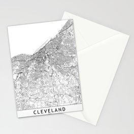 Cleveland White Map Stationery Card
