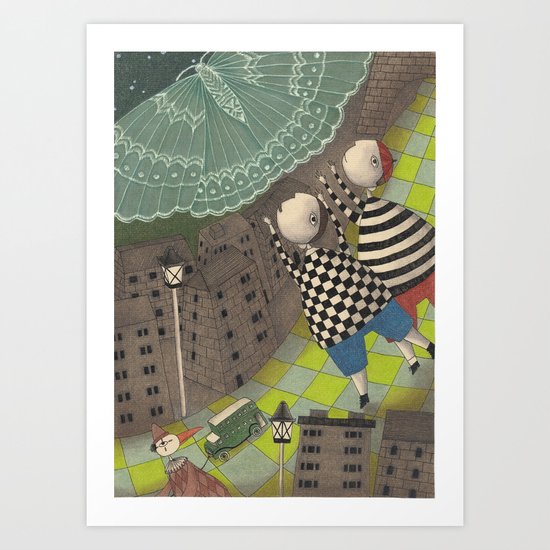 Night flight (1) Art Print