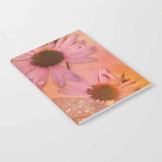 Raindrops on leaves and flowers Notebook
