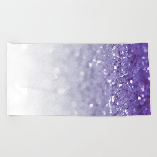 MERMAIDIANS PURPLE GLITTER Beach Towel