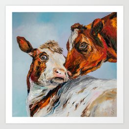Cow's tenderness Art Print