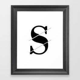 "Sliced Collection" - Minimal Letter S Print Framed Art Print