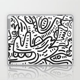 Graffiti Black and White Monsters are waiting for Halloween Laptop & iPad Skin