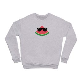 Cool Watermelon with Black Sunglasses Crewneck Sweatshirt