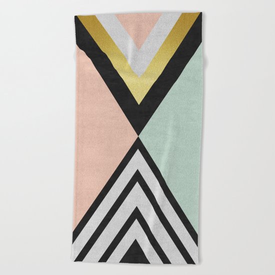 Minimalist fashion and golden I Beach Towel