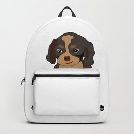 Cute Cavalier King Charles Spaniel puppy - Black and tan Backpack